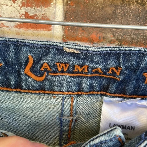 Lawman Blue Fleur-di-lis Embroidered Pockets Cowgirl Denim Vintage Jeans - Picture 3 of 10